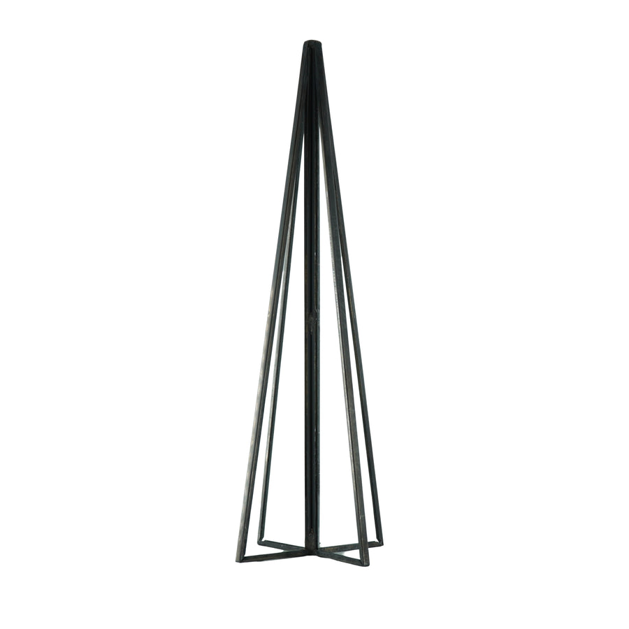 Kerstboom - Glas/Metaal - Zwart - 5,5x20cm
