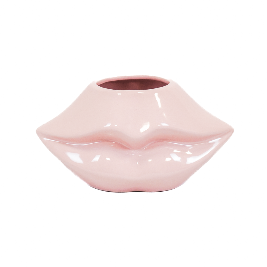 Pot - Lips Don't Lie Pot - Lichtroze - 21x19x11cm