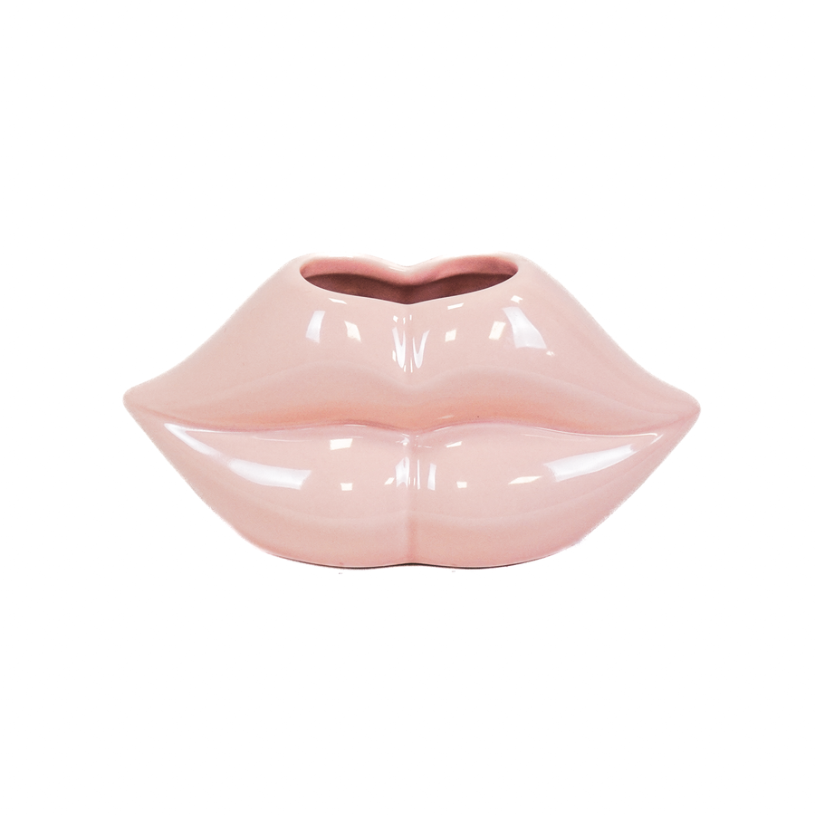 Pot - Lips Don't Lie Pot - Lichtroze - 15,5x6,5x7,5cm