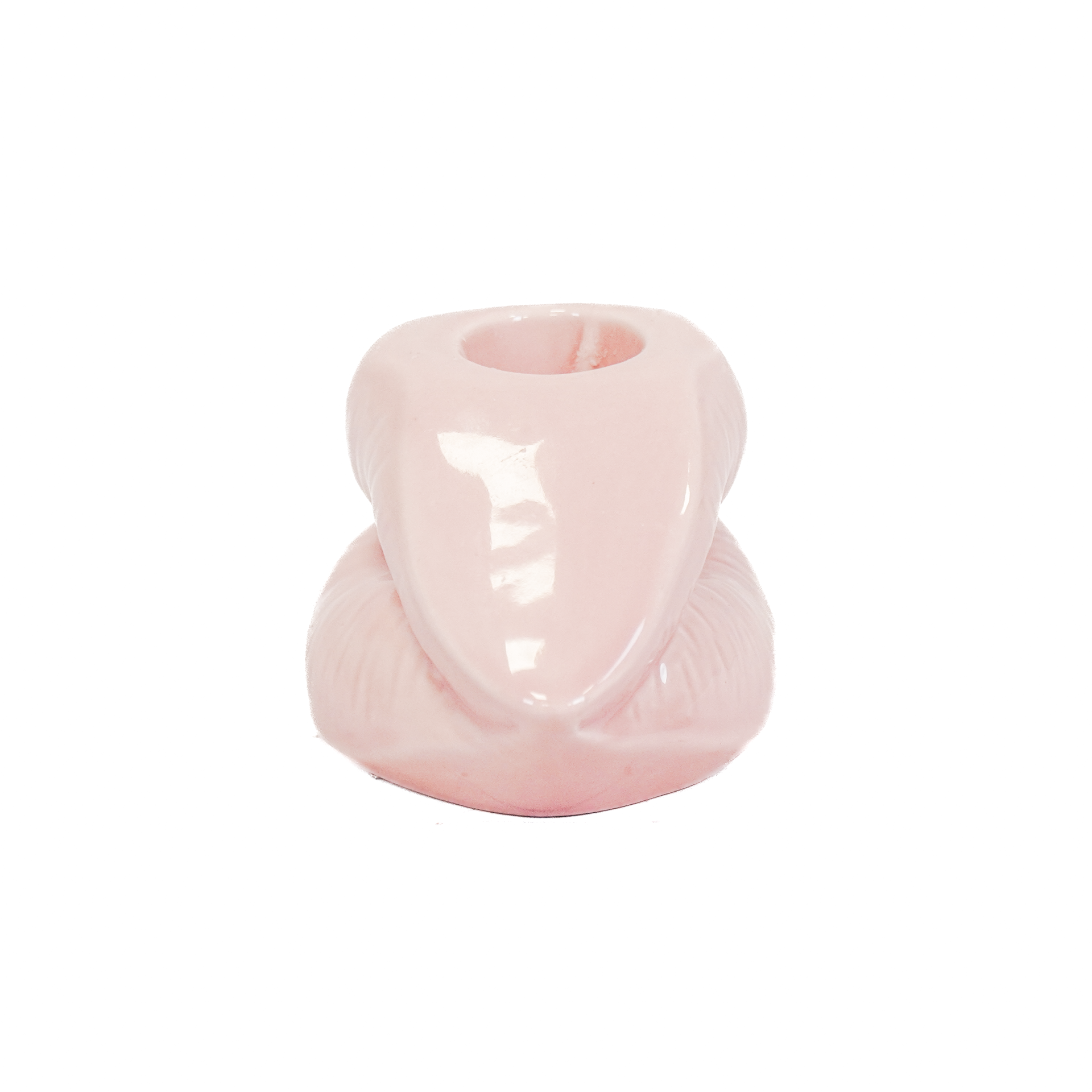 Kandelaar - Lip - Keramiek - Licht Roze - 10,5x6,5x5,5cm