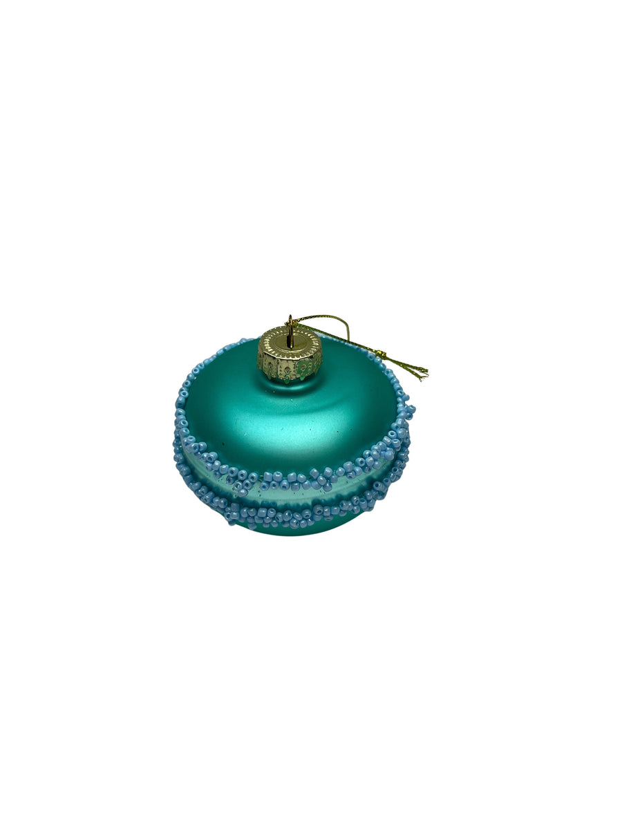 Christmas Ornament - Macaron - Glass - Blue - 6.5x6.5x5.5cm