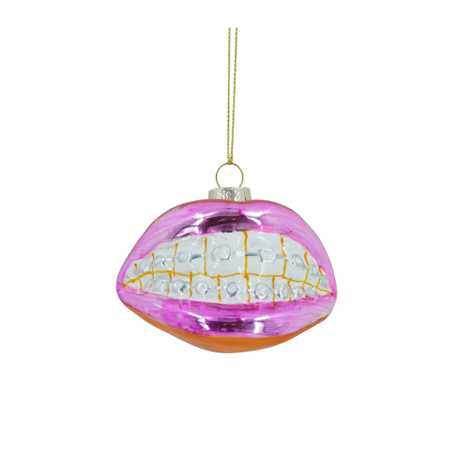 Christmas decoration - Christmas bauble - Braces - Glass - Pink - 9x6.5x6.5cm