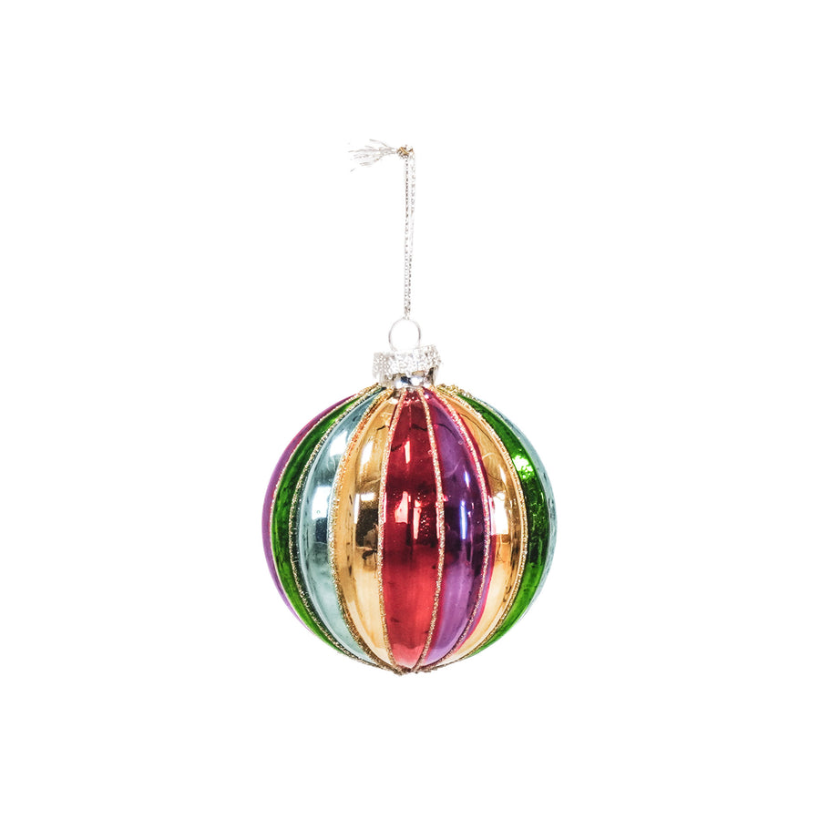 Christmas Decoration - Christmas Ornament - Round - Glass - Coloured - 8x8cm