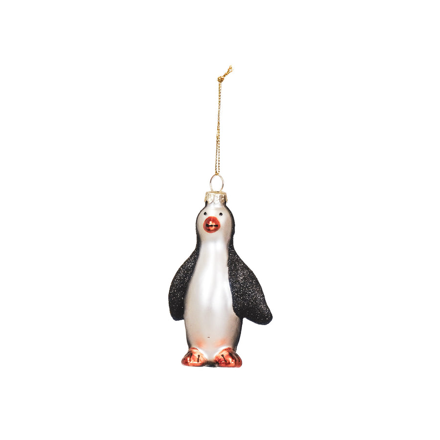 Christmas decoration - Christmas bauble - Penguin - Glass - Black/White - 6x3.5x10cm