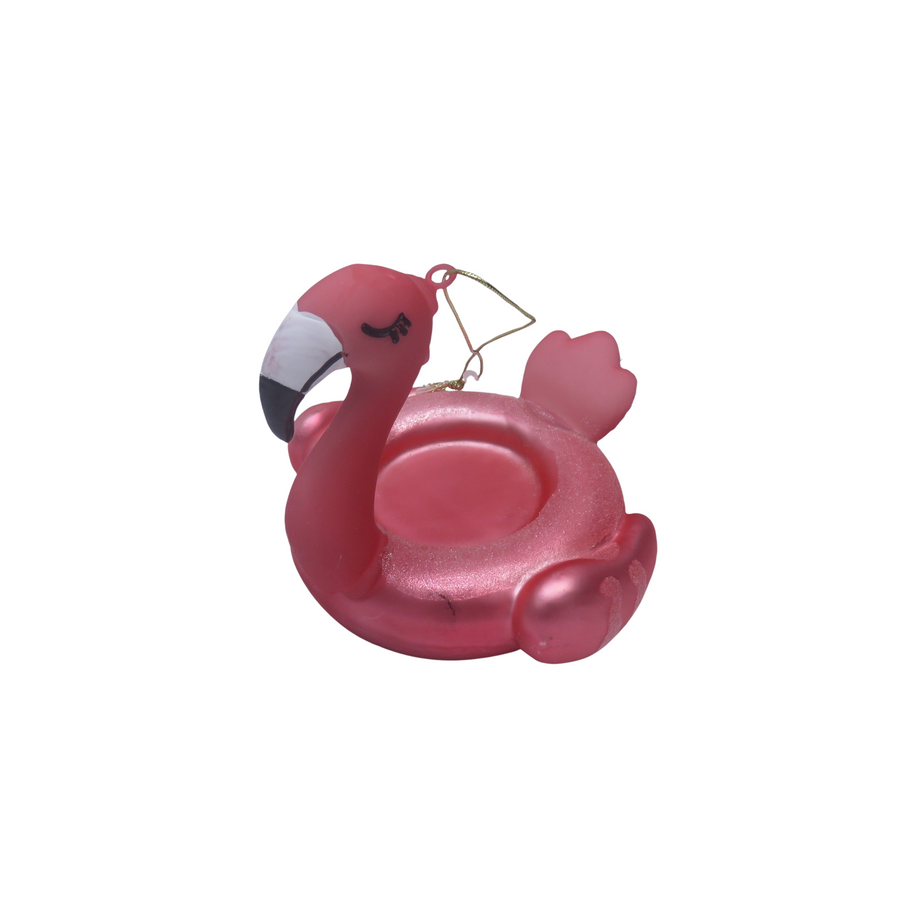 Christmas Decoration - Christmas Ornament - Inflatable Flamingo - Glass - Pink - 10x10.5x9cm