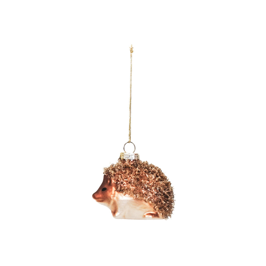 Christmas decoration - Christmas bauble - Hedgehog - Glass - Brown - 7x5x6cm