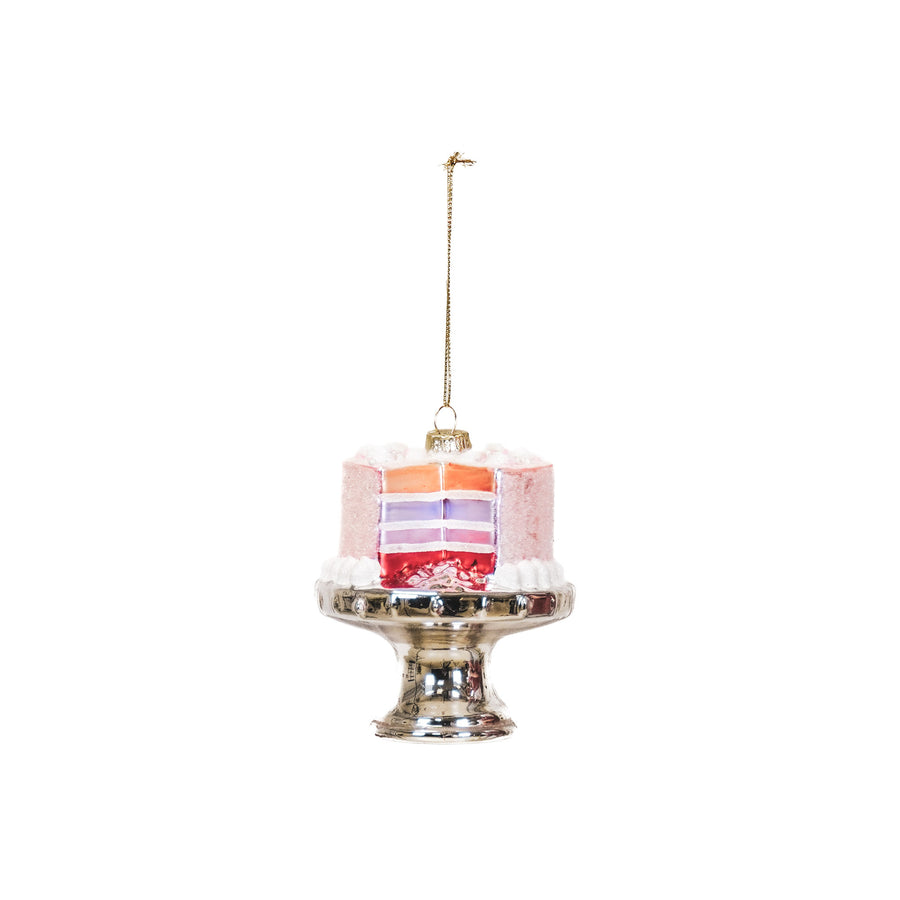 Christmas Decoration - Christmas Ornament - Cake - Glass - Pink - 9x11cm