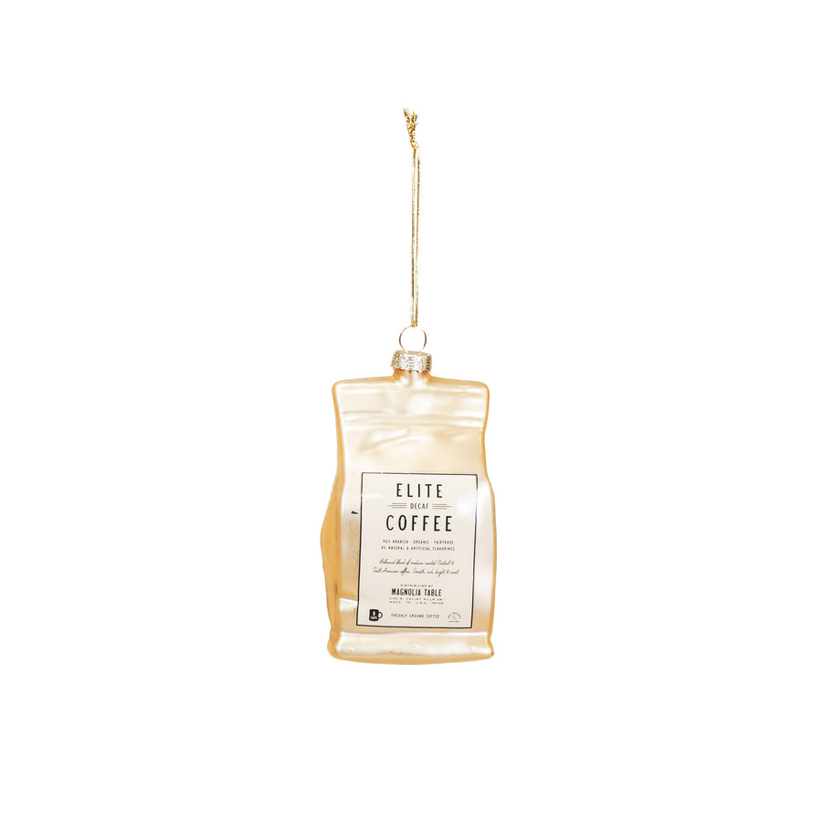 Christmas decoration - Christmas hanger - Coffee beans - Glass - Gold - 6x5x11.5cm
