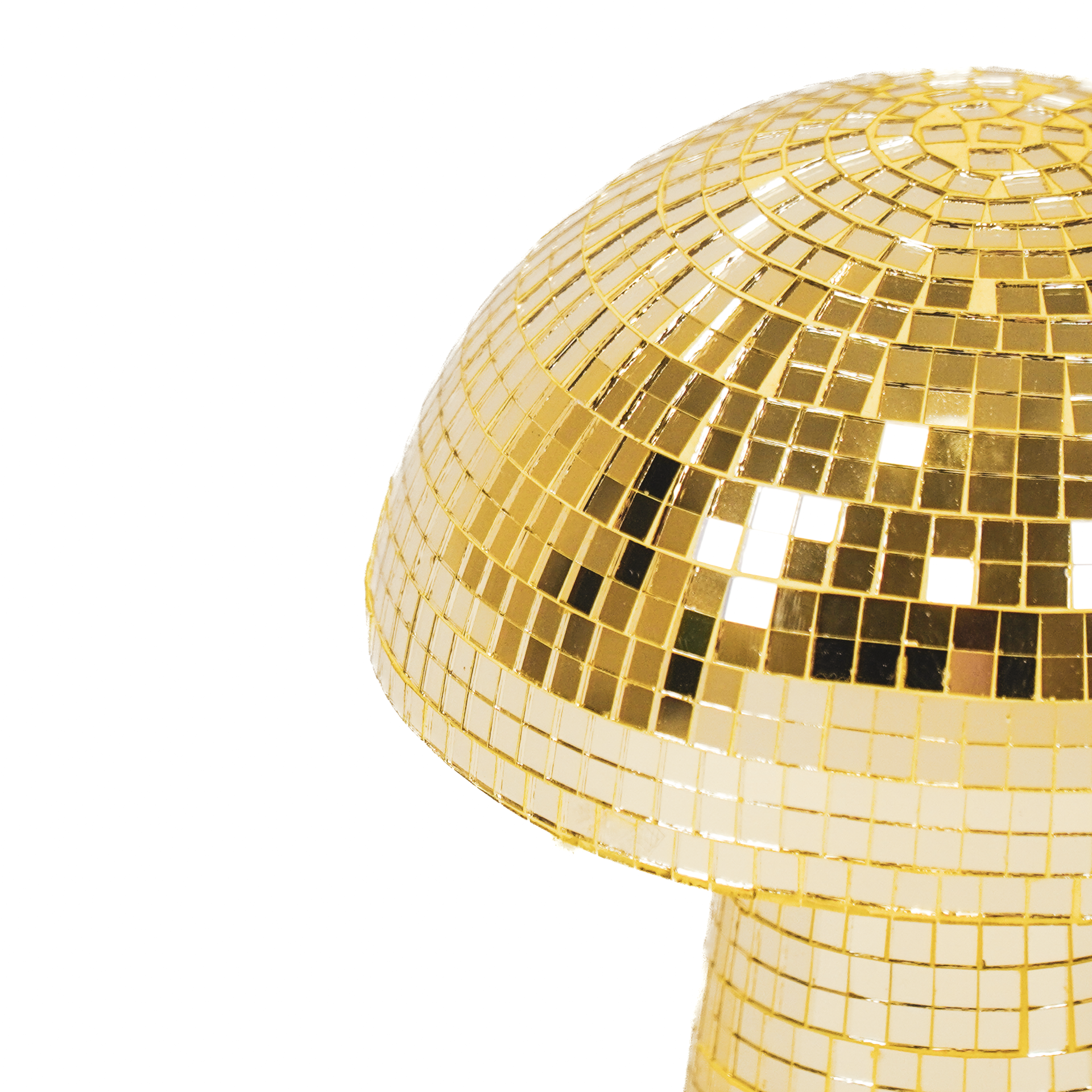 Beeld - Disco - Mushroom - Glas/Keramiek - Goud - 14x14x14cm