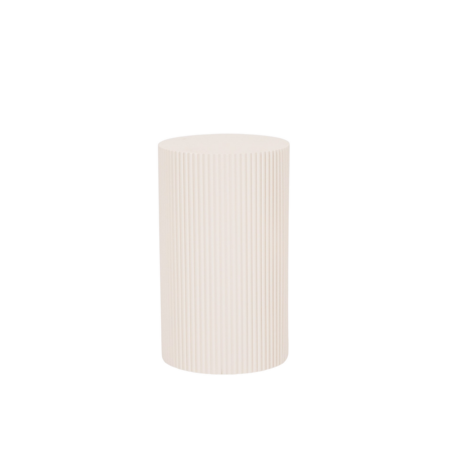Bijzettafel / Zuil - Cilinder - MDF - Zand - 30x30x54cm