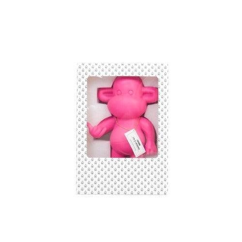 Ornament - Hang loose Aap Beeld 'The Legend' - Polyresin - Roze - 20,5x13,5x35cm