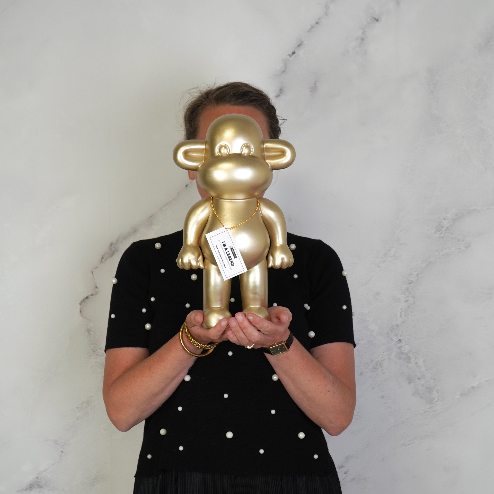 Ornament - Aap Beeld 'The Legend' - Goud - 20,5x13,5x35cm