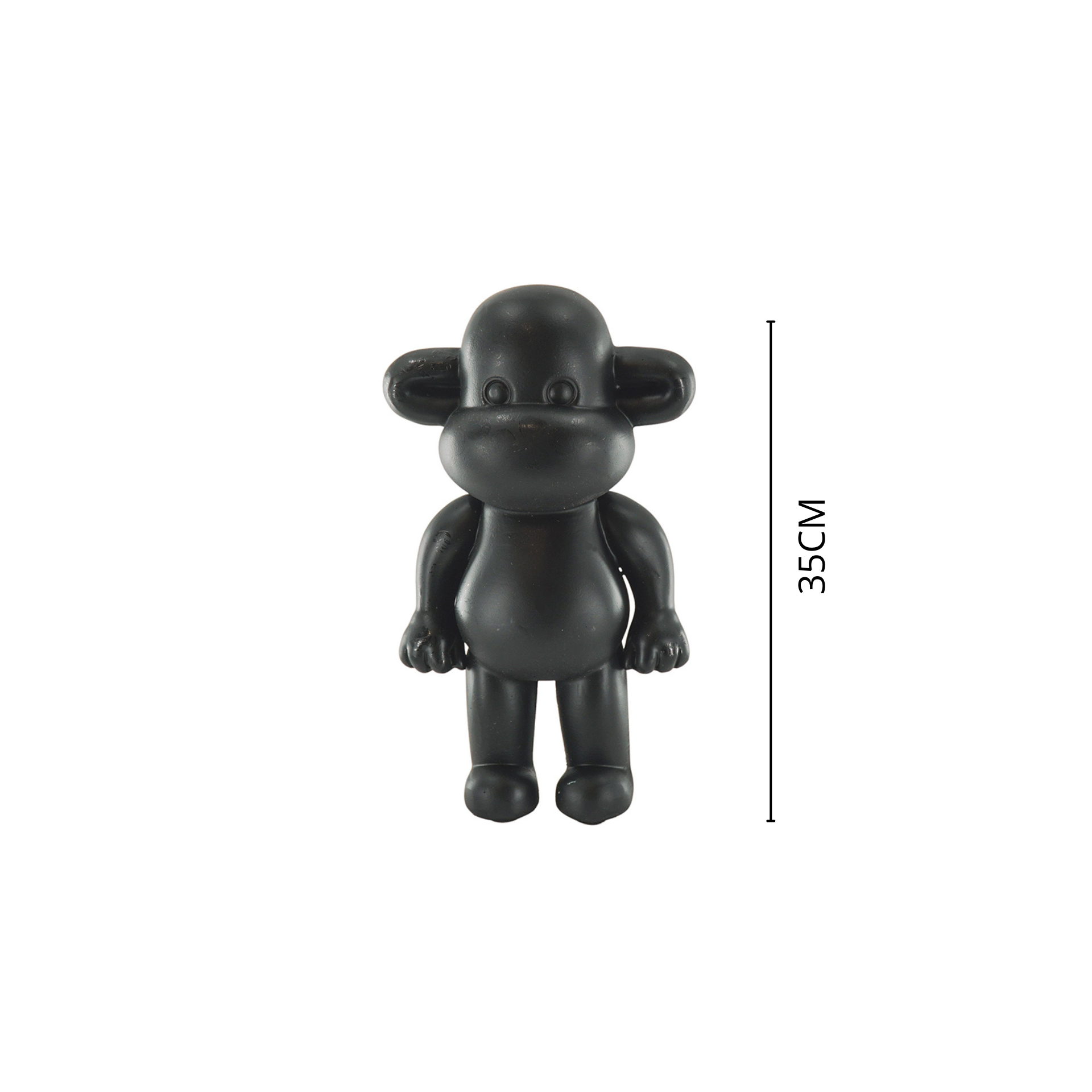 Ornament - Aap Beeld 'The Legend' - Polyresin - Zwart - 20,5x13,5x35cm