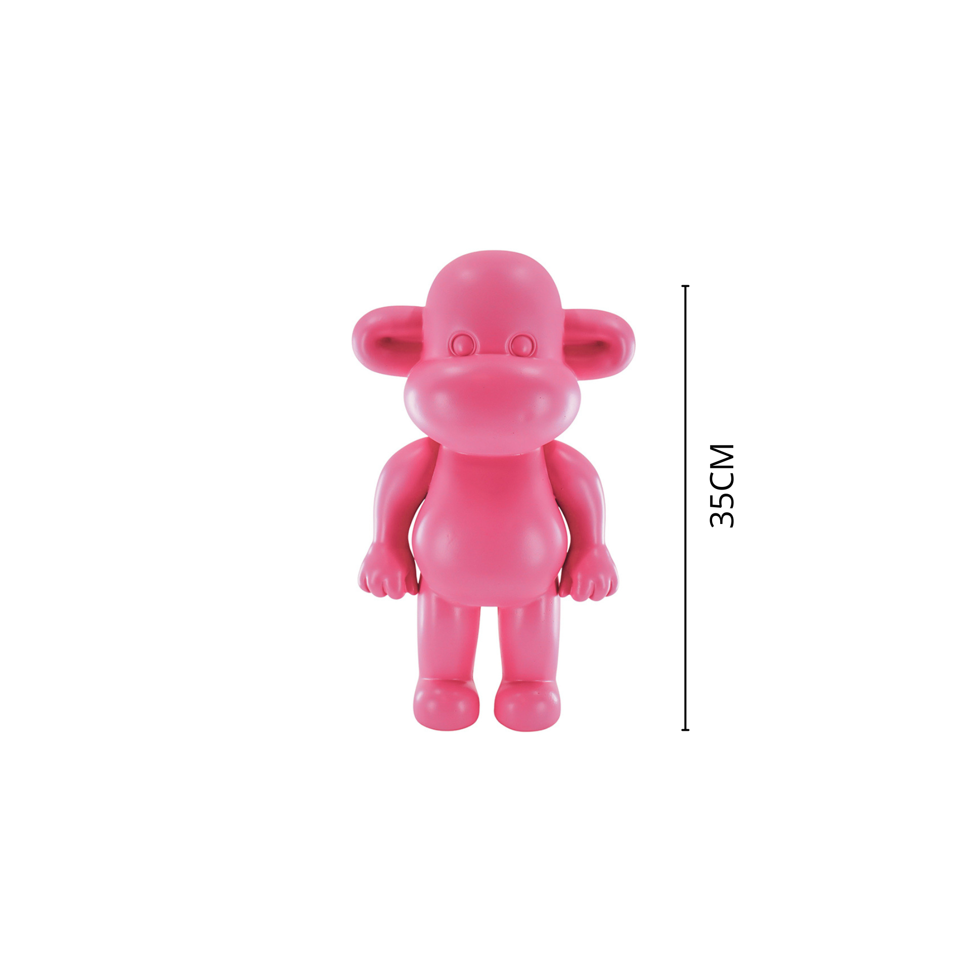 Ornament - Aap Beeld 'The Legend' - Polyresin - Roze - 20,5x13,5x35cm