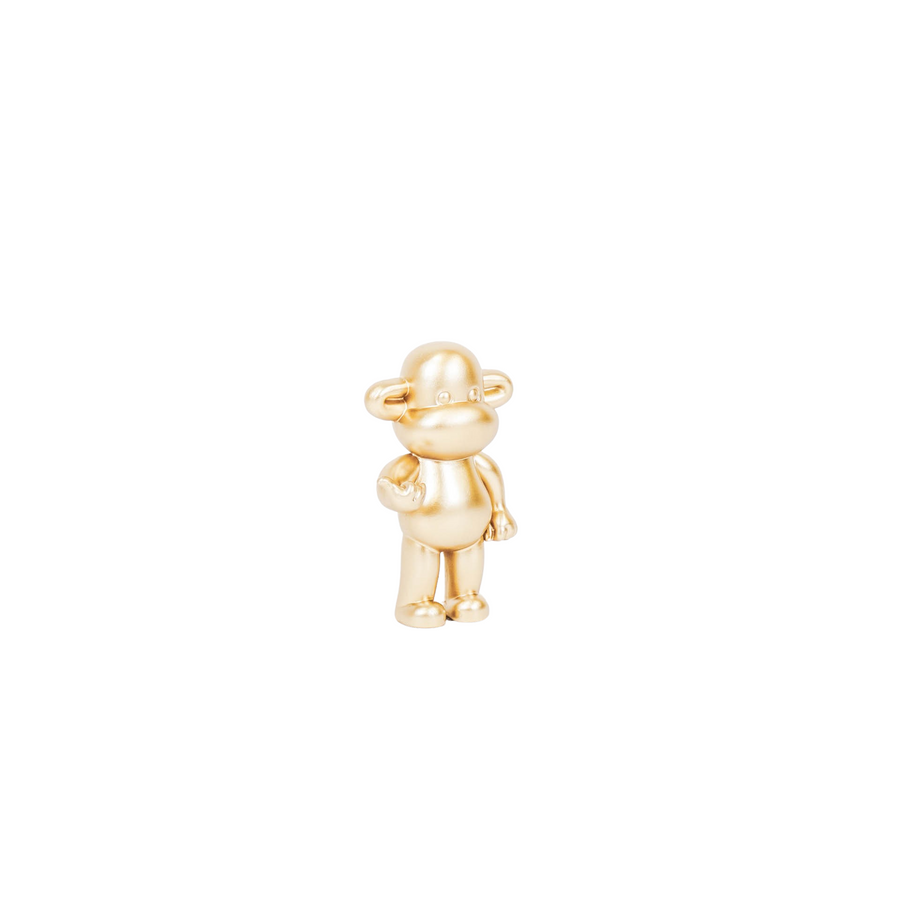 Ornament - Loshangende Aap Beeld 'The Legend' - Polyresin - Goud - 11x7x19cm