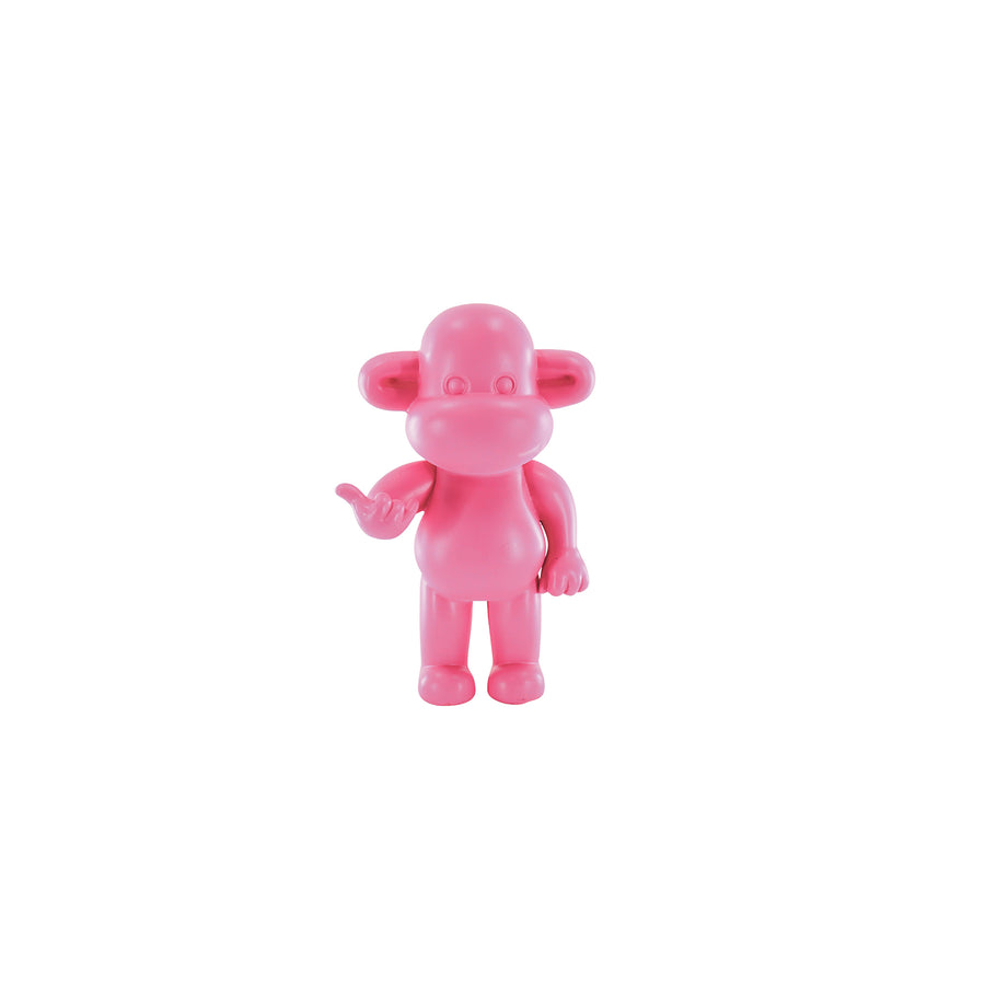 Ornament - Hangende Aap Beeldje 'The Legend' - Polyresin - Roze - 11x7x19cm