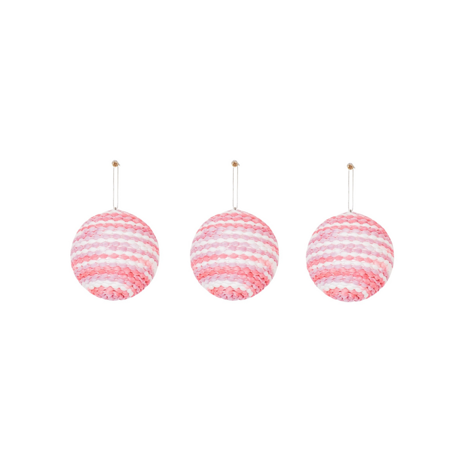 Christmas Pendants - Christmas Baubles - Foam - Fluorescent Pink - S3 - 8 cm