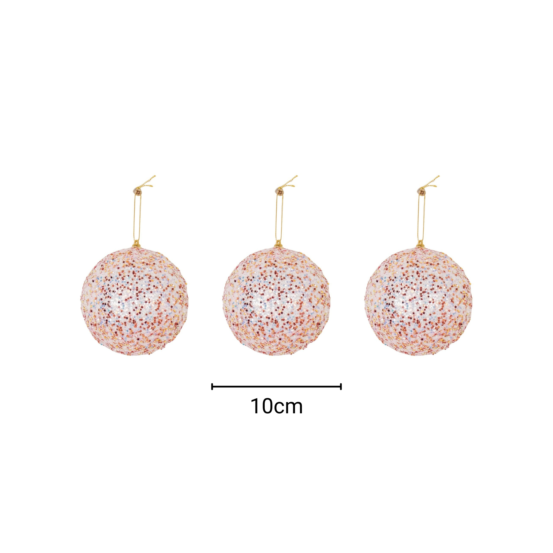 Kerst Hangers - Kerstballen - Foam -Roze Glitters  - S3- 10 cm