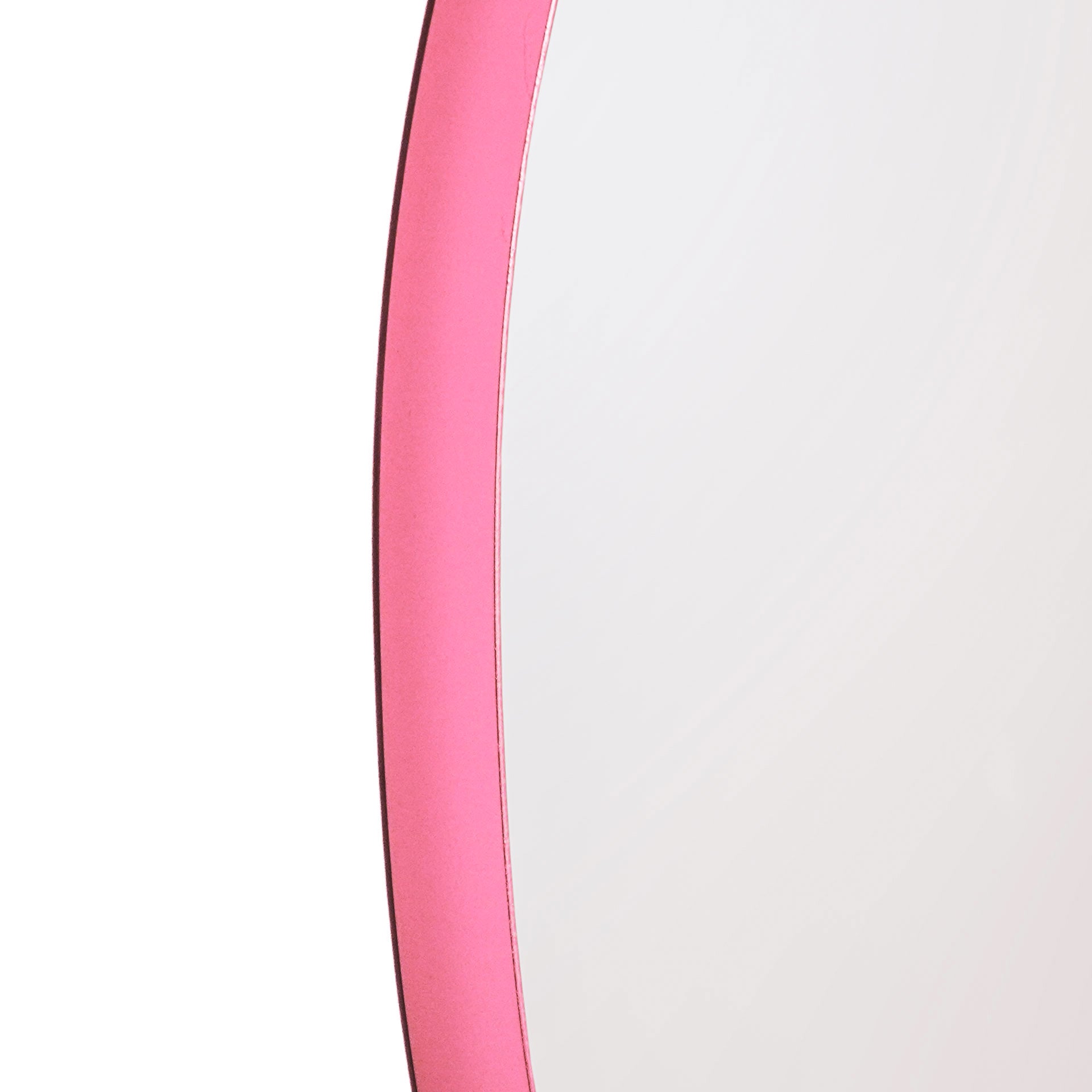 Spiegel - Wand Spiegel Rond - Metaal - Roze - Ø60cm