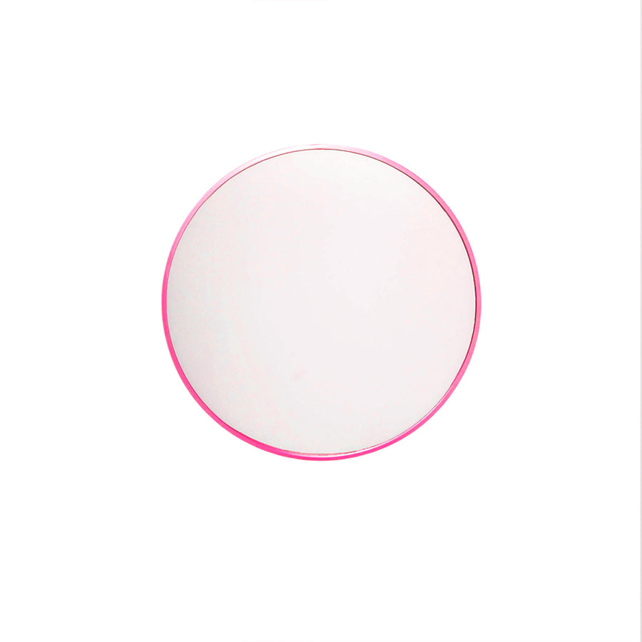 Spiegel - Ronde Wandspiegel - Metaal - Roze - Ø40cm