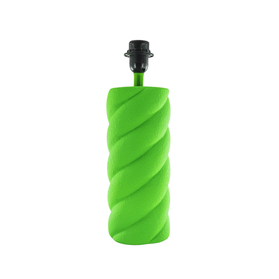 Tafellamp - Gedraaide Spek- Keramiek- Fluorgroen - E27- 12x12x28cm