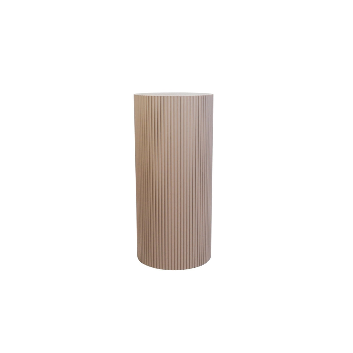 Bijzettafel Rond – Geribbelde Cilinder – MDF – Taupe – 30x65cm