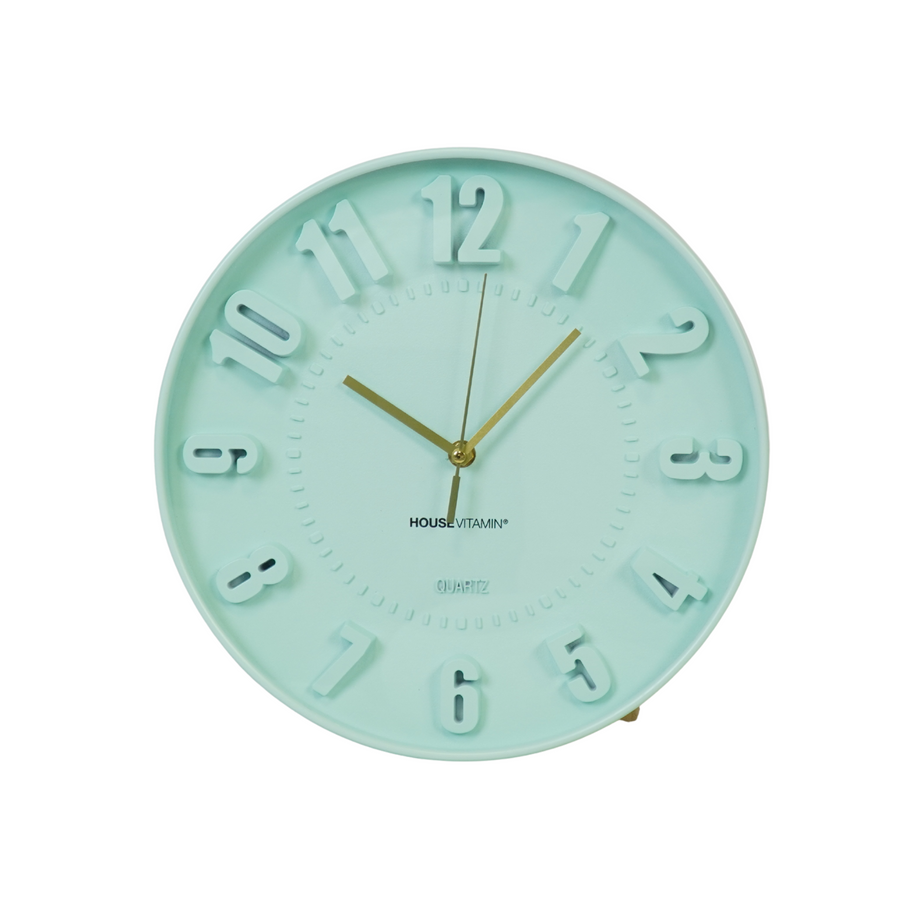 Clock- Wall clock Numbers- Mint Green- 30x30x4cm