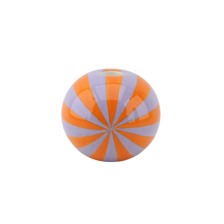 Candle holder - Candlestick Swirl - Dolomite - Orange/Lilac - 10x10x10cm