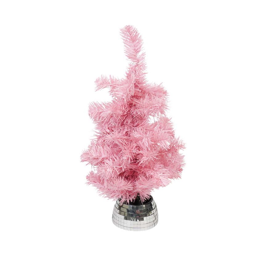 Kunstkerstboom - Roze - 50 cm - Met LED-verlichting - Kunststof