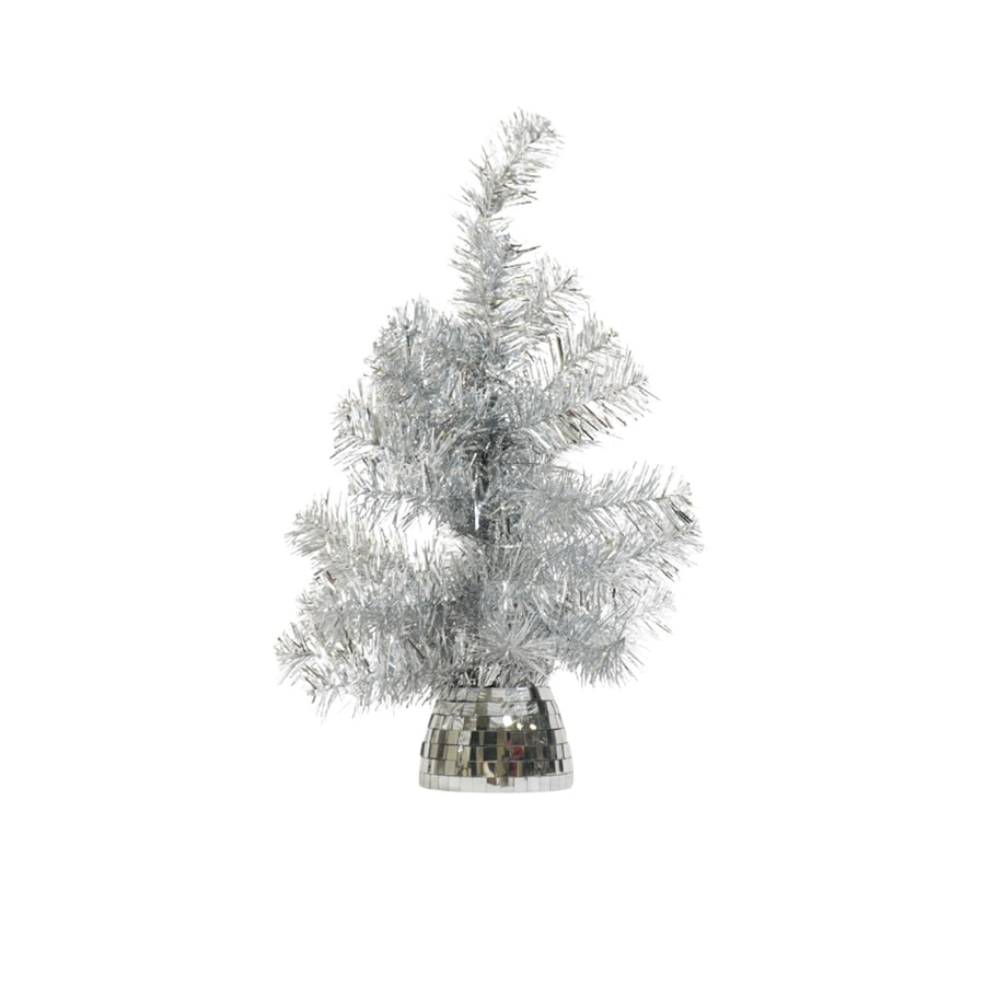 Artificial Christmas tree - Christmas tree with LED lights - Plastic - Silver - 50 cm