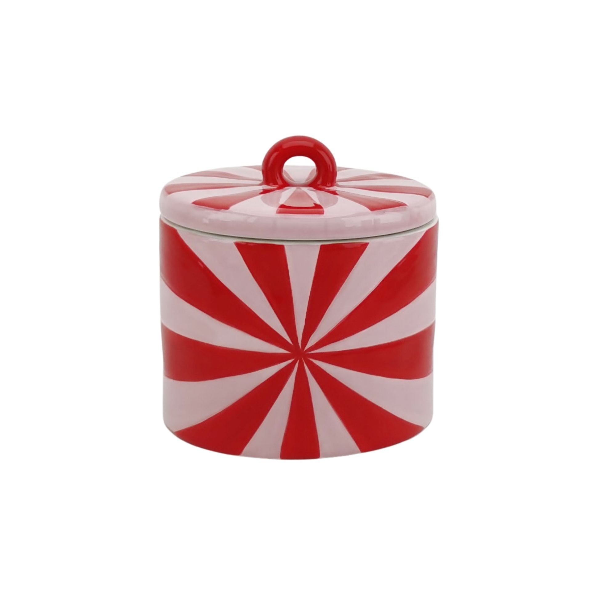 Opbergpot - Swirl - Rood/Roze - Dolomiet -11x11x11,5cm