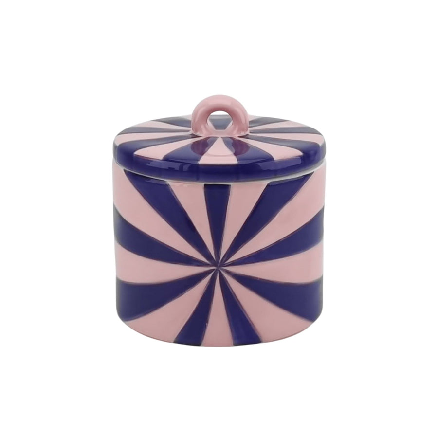 Storage jar - Swirl - Pink/Blue - Dolomite - 11x11x11.5cm