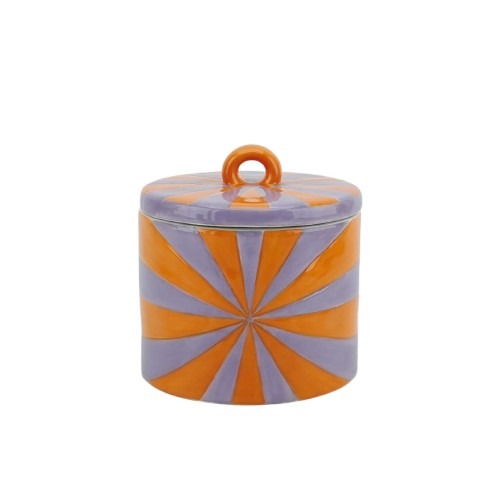 Opbergpot - Swirl- Oranje/Lila - Dolomiet - 11x11x11,5cm