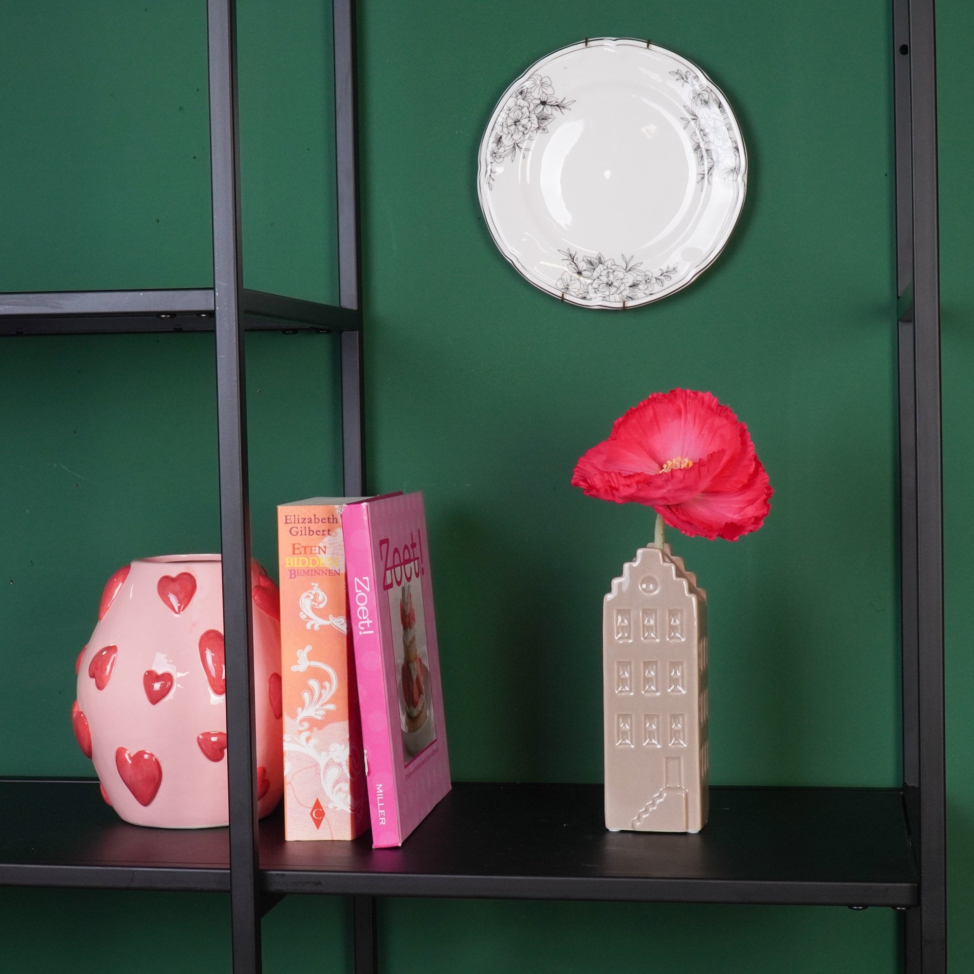 Bloemenvaas - Huis Vaas - Keramiek - Taupe - 6x5,5x18 cm