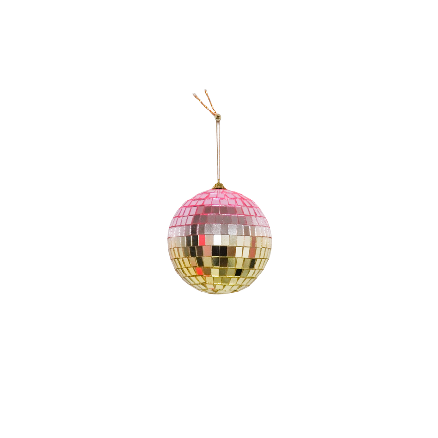 Christmas Decoration - Christmas Ornament - Disco Ball - Foam - Pink/Gold - 8x8x8cm