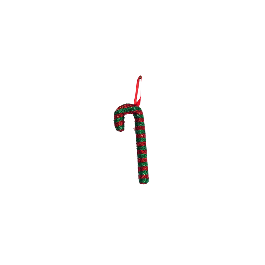 Christmas decoration - Candy cane - Green/Red - Foam - 21 cm