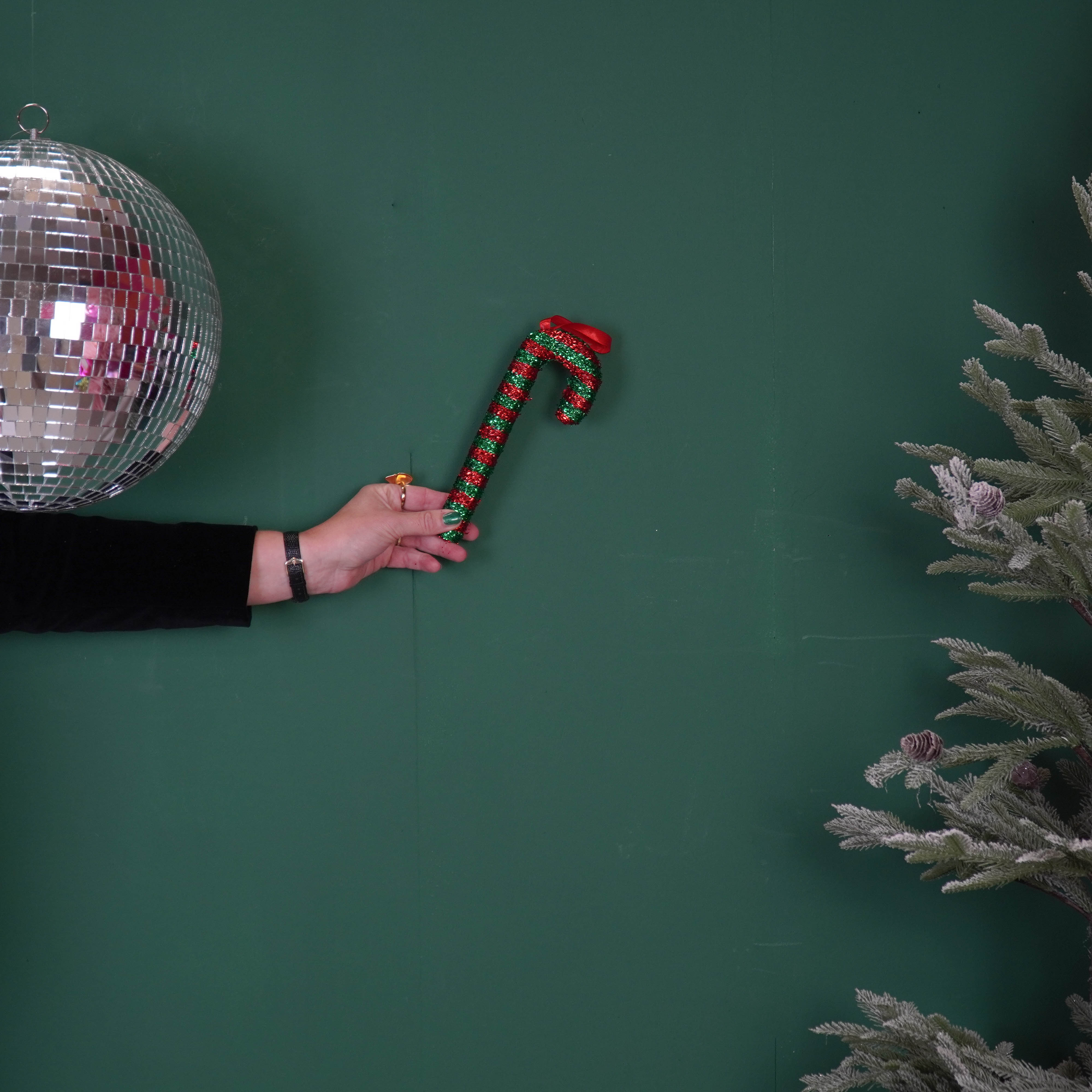 Kerstversiering - Zuurstok - Groen/ Rood - Foam -  21 cm