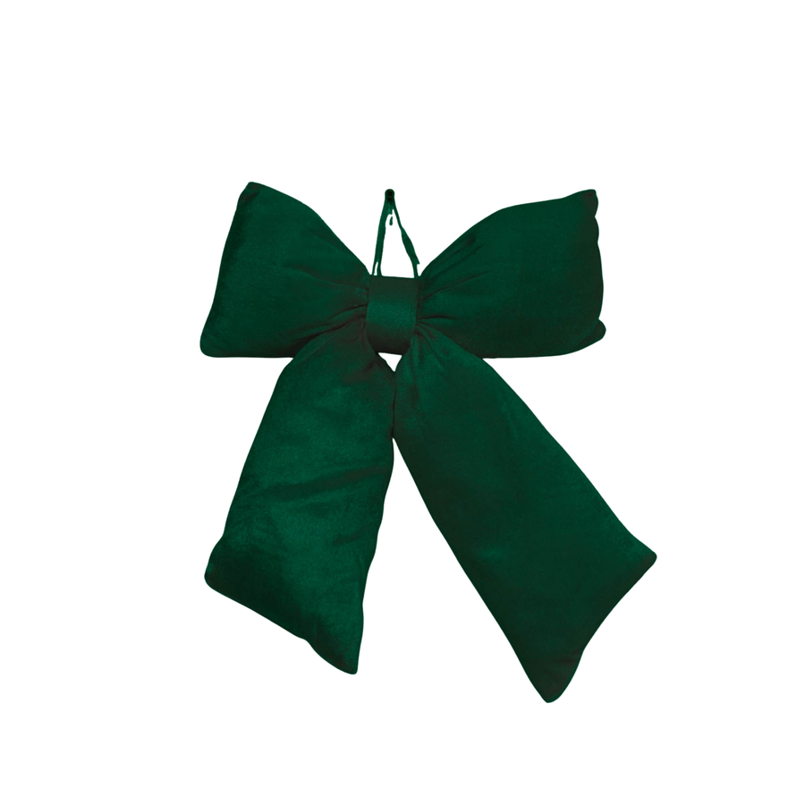 Christmas Decoration - Bow - Fabric - Green Velvety - 32x40cm