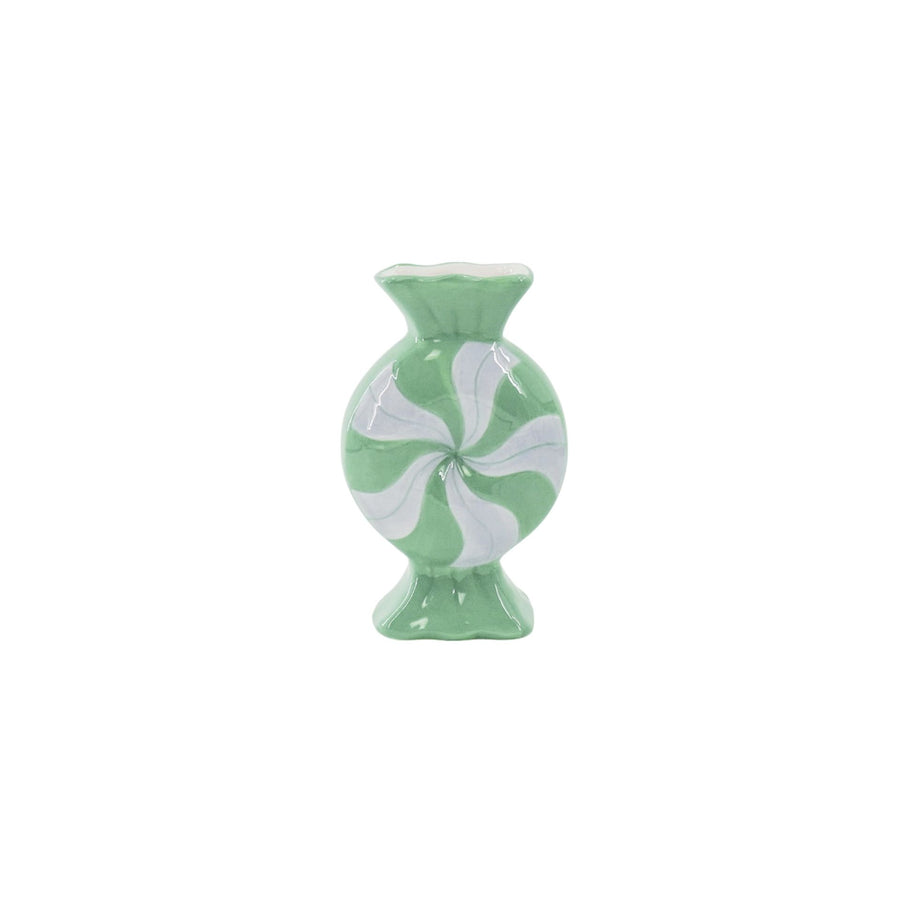 Vase - Toffee candy - Ceramics - Lilac/Mint - 12x6.5x20cm