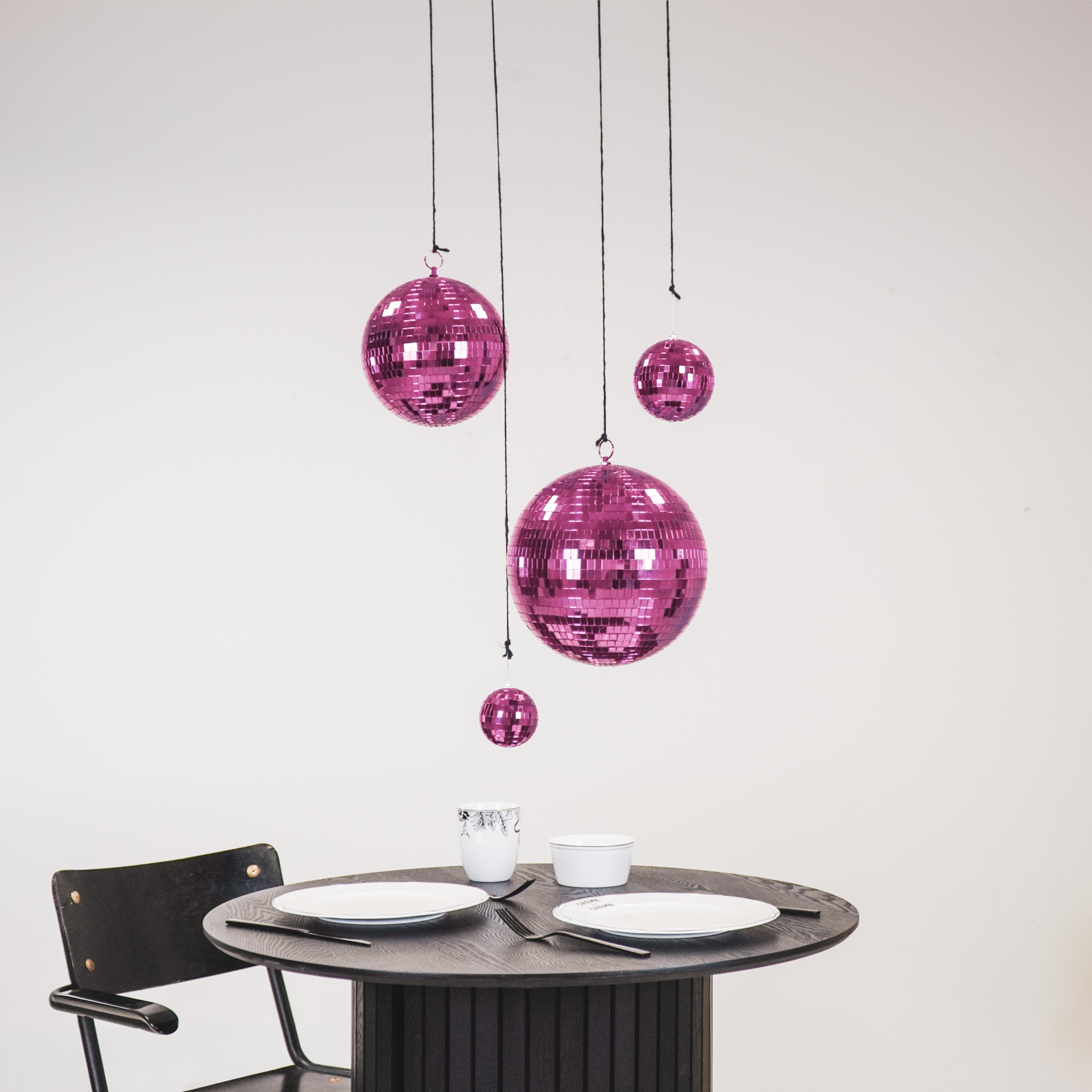 Kerstversiering -  Kersthanger - Discobal - Foam - Roze - 20x20x20cm