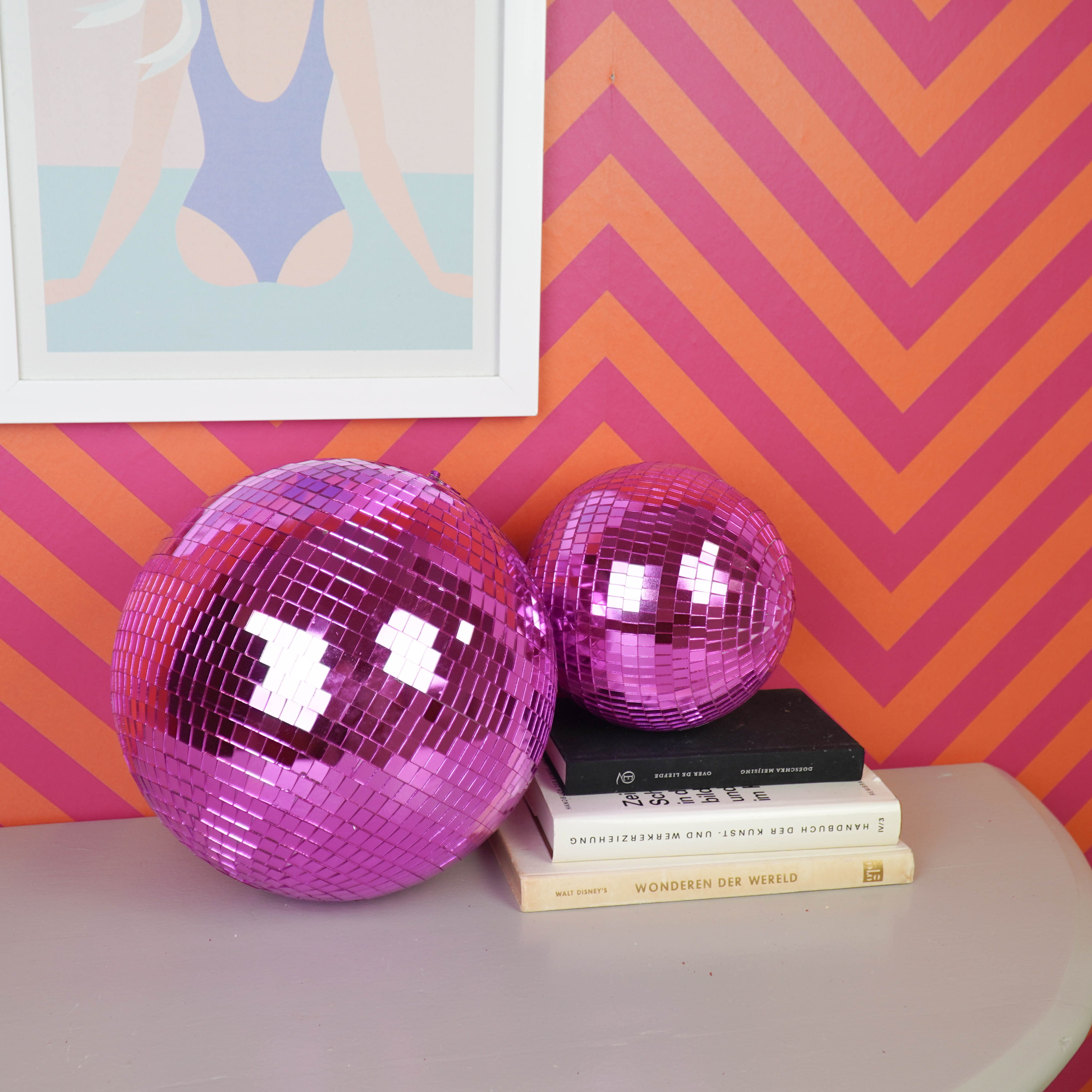Kerstversiering -  Kersthanger - Discobal - Foam - Roze - 20x20x20cm