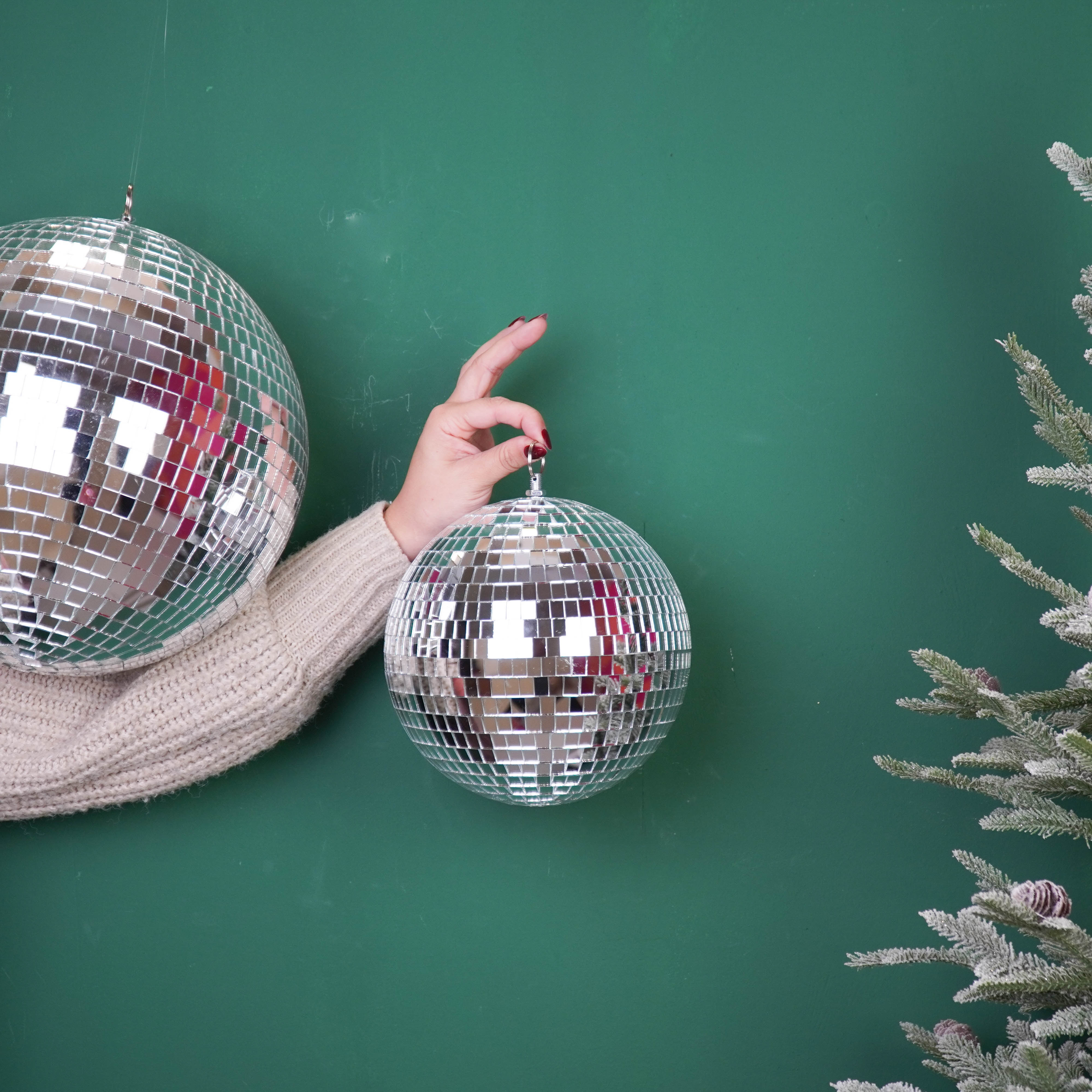 Kerstversiering -  Kersthanger - Discobal - Foam - Zilver - 20x20x20cm