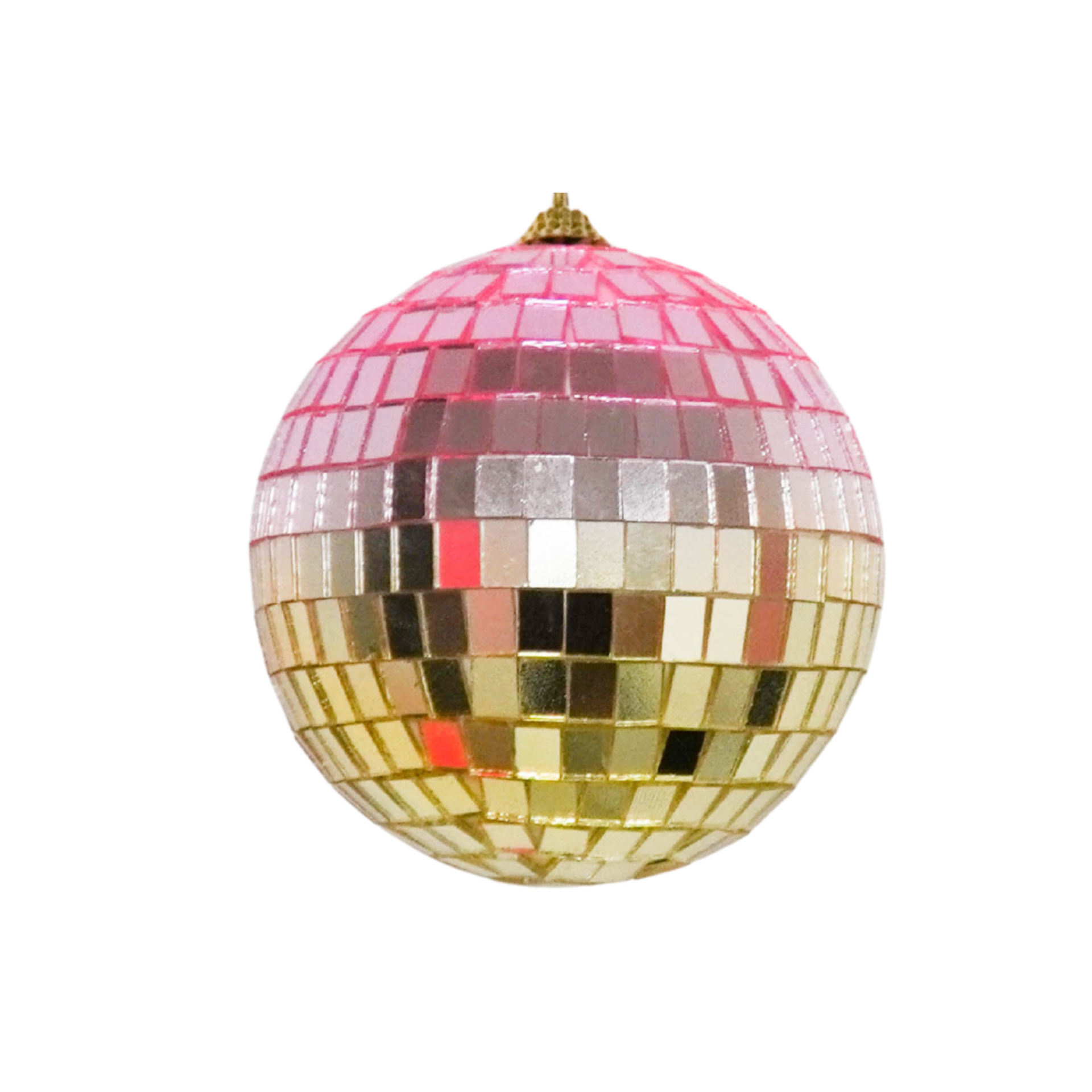 Kerstversiering -  Kersthanger - Discobal - Foam - Roze/Goud - 25x25x25cm