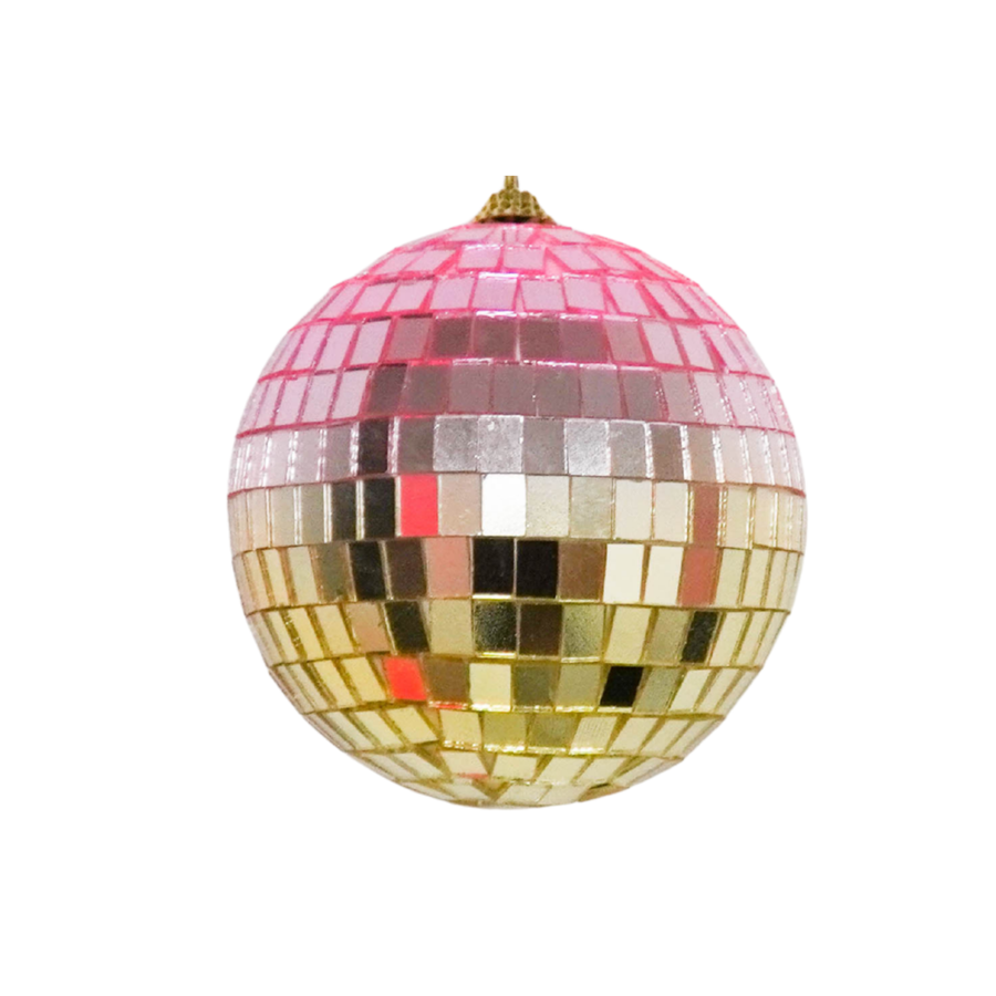 Christmas Decoration - Christmas Ornament - Disco Ball - Foam - Pink/Gold - 25x25x25cm