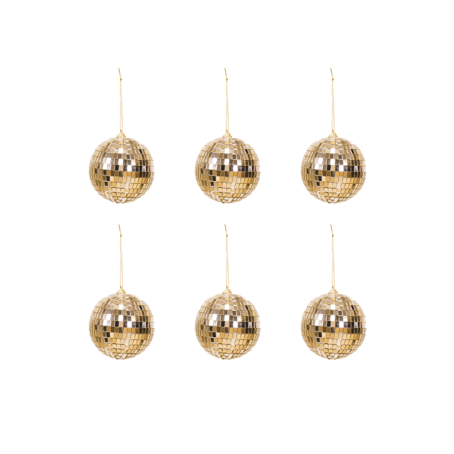 Christmas Decoration - Christmas Ornament - Disco Ball - Foam - Set of 6 - Gold - 6x6x6cm