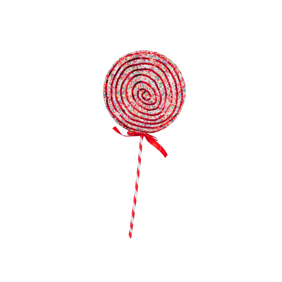 Christmas Decoration - Lollipop - Red/White/Swirl - Foam - 25x63cm
