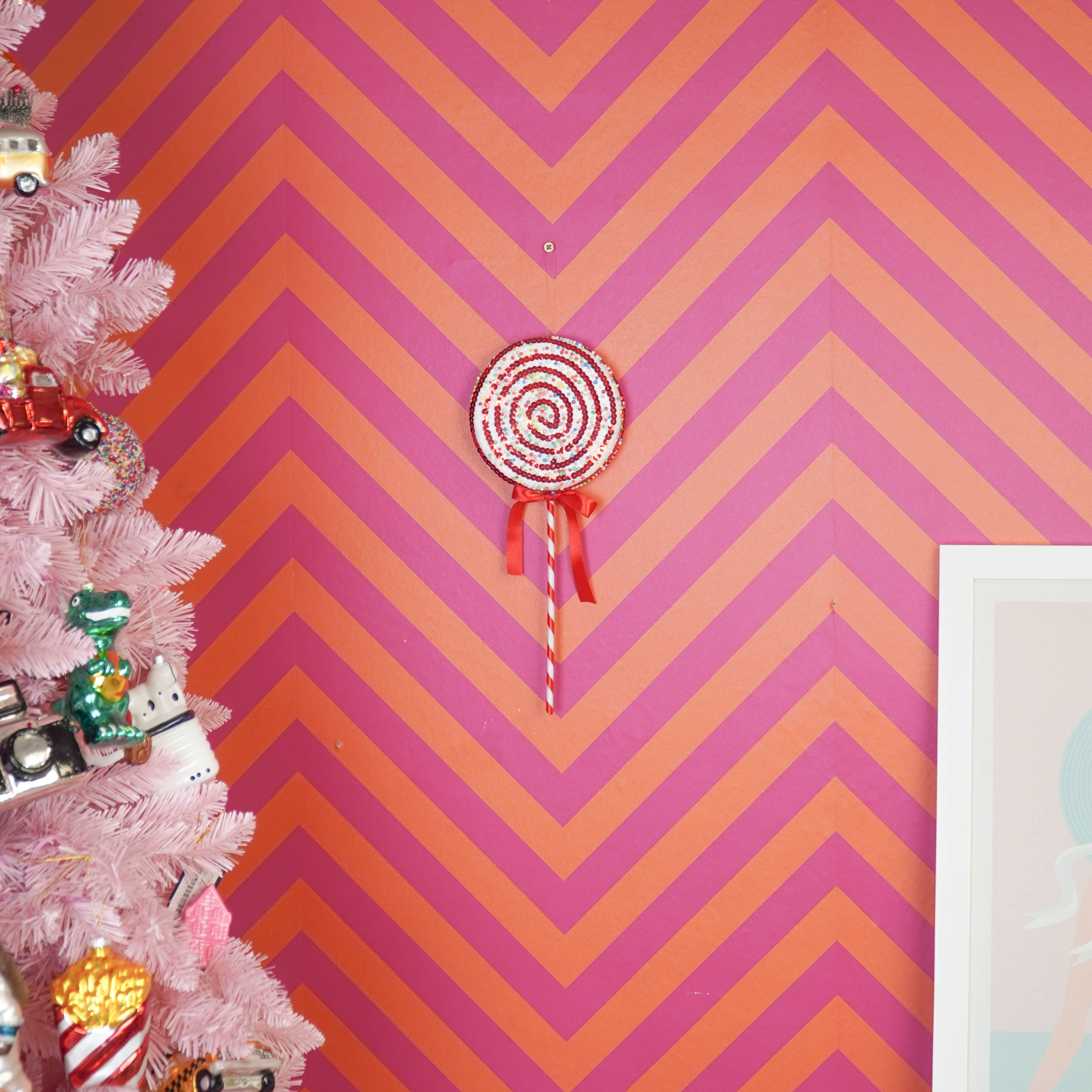 Kerstversiering - Lolly - Rood /Wit/ Swirl -  Foam -  15x35cm