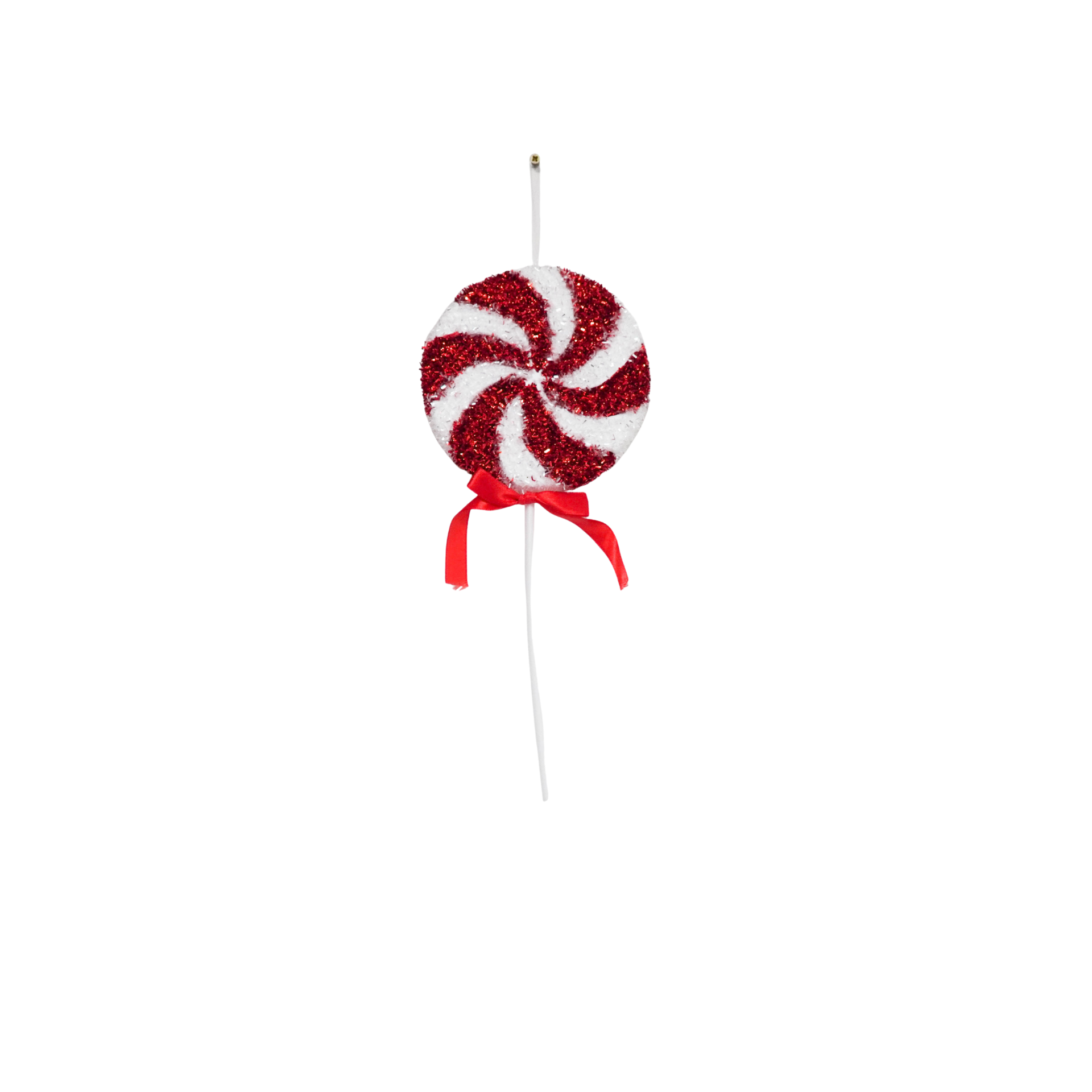 Kerstversiering - Glitter  Lolly - Rood/Wit -  Foam -  15x35cm