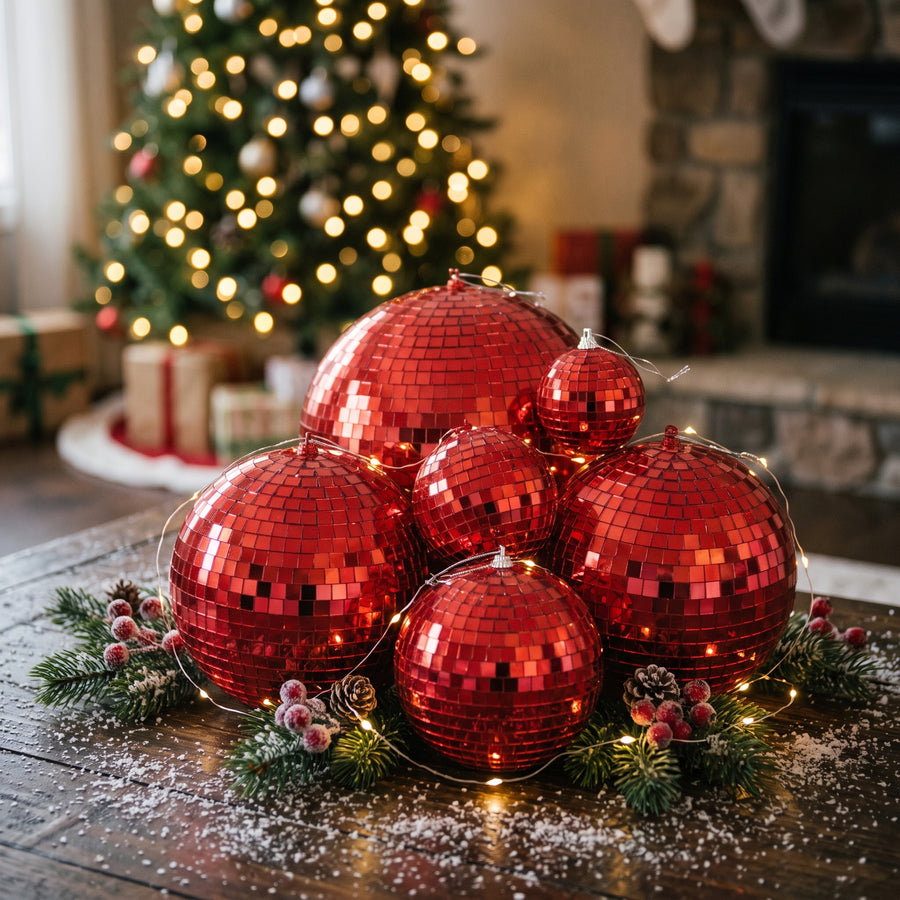 XMAS- Discoballen Set – 6 Maten – Van Mini tot XL