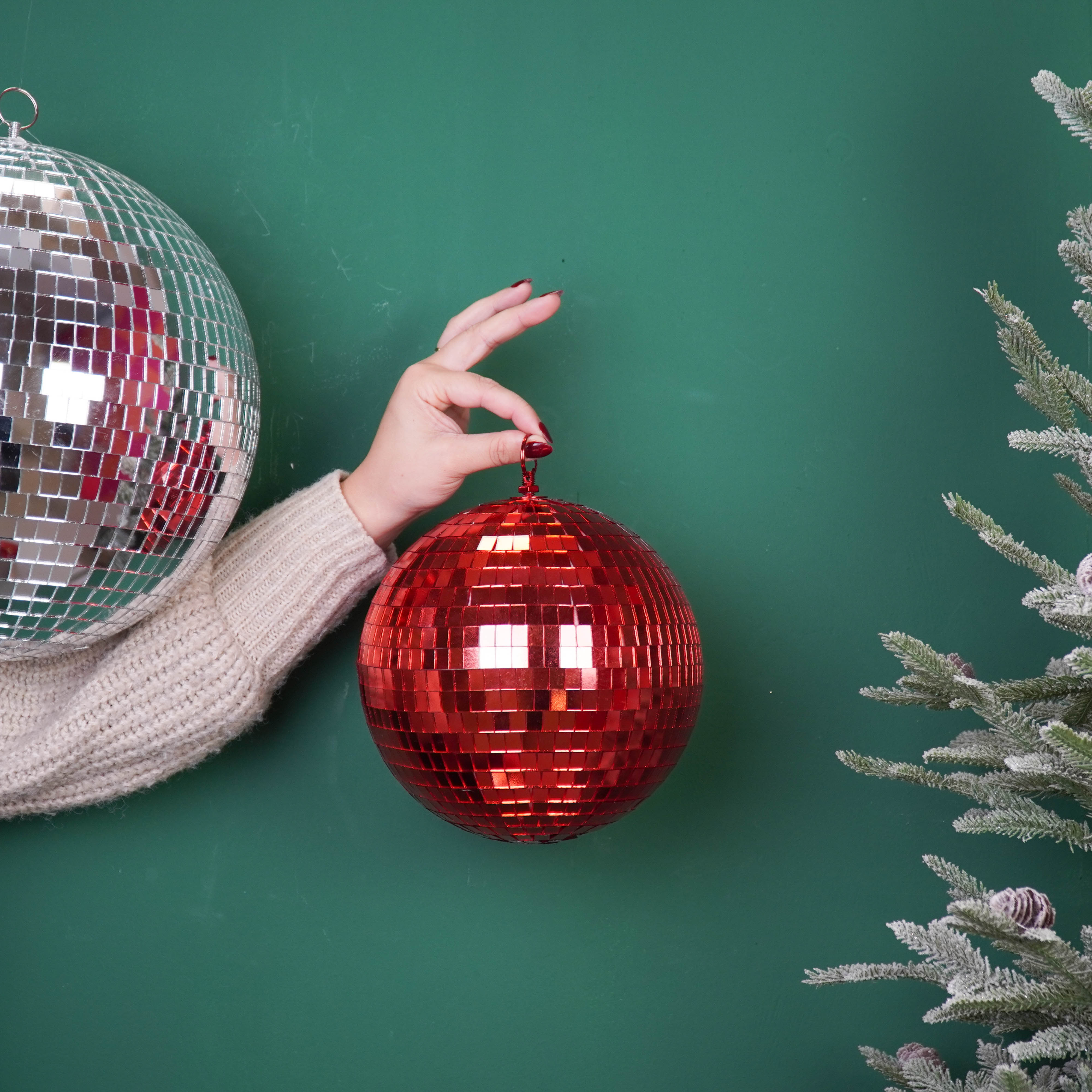 Kerstversiering -  Kersthanger - Discobal - Foam - Rood - 20x20x20cm